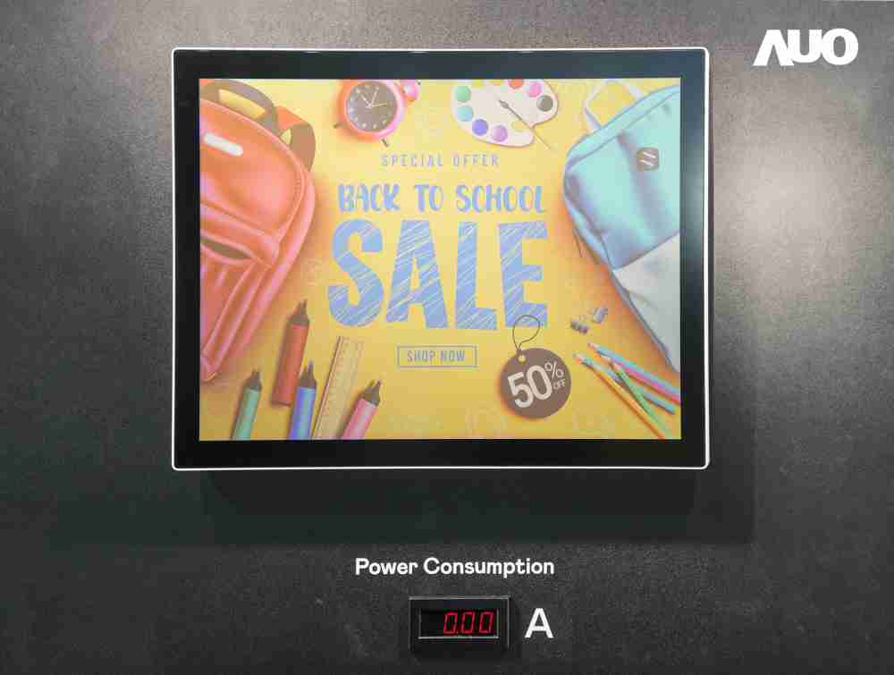 冰球突破展示胆固醇液晶超低耗能户外全彩显示器，，ChLC（胆固醇液晶）以双稳态技术使静态显示零功耗，，，具省电、、高彩度、、环保的特性，，，还整合软硬件系统解决方案，，，可透过单一云端平台管理